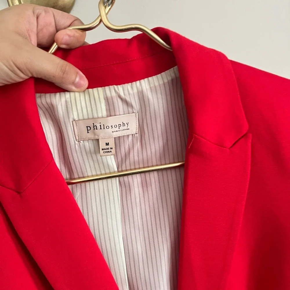 Philosophy Scarlet Women's classic luxury casual business vibrant Blazer M - Picture 3 of 9